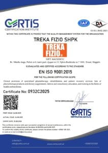 Certifikata ISO 9001-2015 Treka Fizio