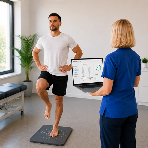 Testi i ekuilibrit në një këmbë gjatë Check-Up-it