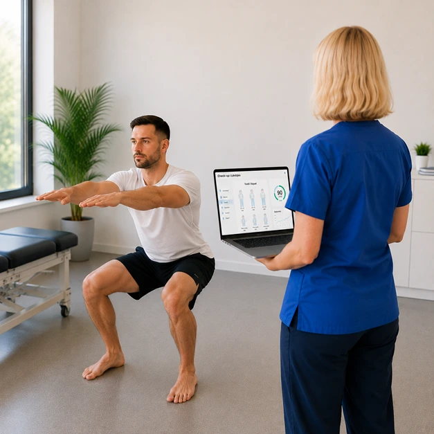 Testi squat gjatë Check-Up-it të Lëvizjes